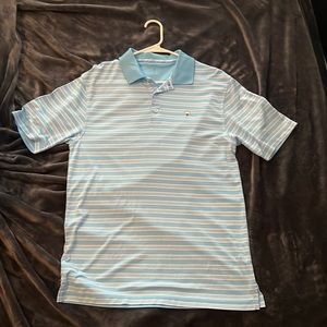 Blue & white striped Southern Shirt Company Polo